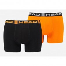 Труси-боксери Head Basic Boxer 2 пари, розмір XL, чорний, помаранчевий, код: 8720245372367