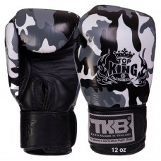 Рукавички боксерські Top King Empower Camouflage шкіряні 8 унцій, камуфляж сірий, код: TKBGEM-03_8GR-S52