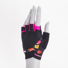 Рукавички для фітнесу MadMax MFG-770 Flower Power Gloves Black/Pink M, код: MFG-770_M