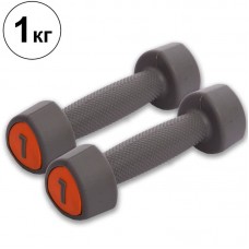Гантелі цільні з поліуретановим покриттям Record 2х1кг, сірий-помаранчевий, код: TA-0930-1 Гантелі цільні з поліуретановим покриттям Record 2х1кг, сірий-помаранчевий, код: TA-0930-1