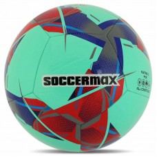 М"яч футбольний Soccermax №5 PU, бірюзовий, код: FB-4137_BI