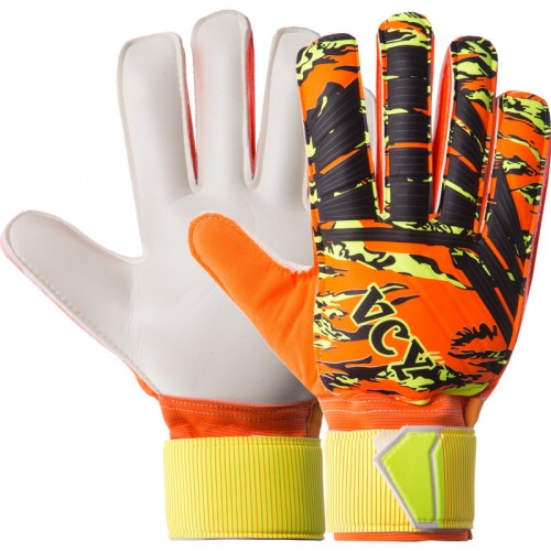 Рукавички воротарські з захисними вставками на пальці PlayGame VCY помаранчевий, розмір 9, код: FB-931_OR_9-S52