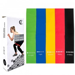Стрічка еластична для фітнесу, йоги FitGo 600х50мм (5шт), , код: 5118-11-WS