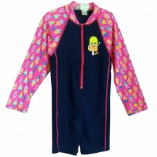 Костюм дитячий з лайкри Zoggs Ice Friends Long Sleeve All In One UPF 50+10 років, синій-рожевий, код: 5057046138469