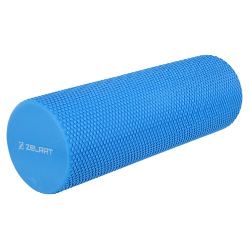 Ролер масажний циліндр цільний Zelart 45см, синій, код: FI-7692-45