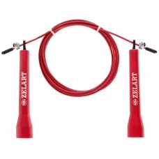 Скакалка швидкісна для кроссфіту Zelart з підшипником і стальним тросом, 2,75 м, червоний, код: FI-1008A_R