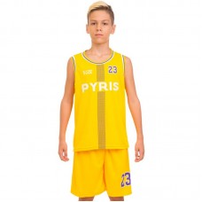 Форма баскетбольна підліткова PlayGame NB-Sport NBA Pyris 23 M (8-10 років), ріст 130-140см, жовтий, код: BA-0837_MY