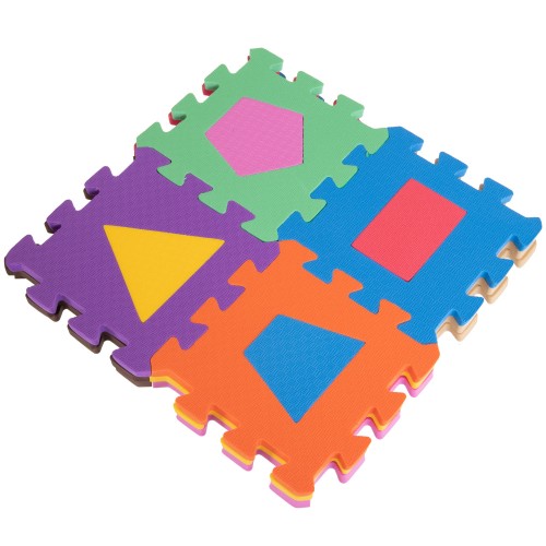 Килимок-мат пазл дитячий FitGo весела геометрія 135х135 мм (12шт), код: C-3526-S52
