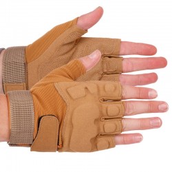 Тактичні рукавички з відкритими пальцями Tactical Blackhawk XL хакі, код: BC-4380_XLCH