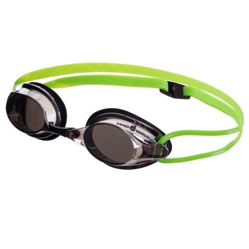 Окуляри для плавання стартові дзеркальні лінзи MadWave Streamline Mirror II зелений-чорний, код: M045702