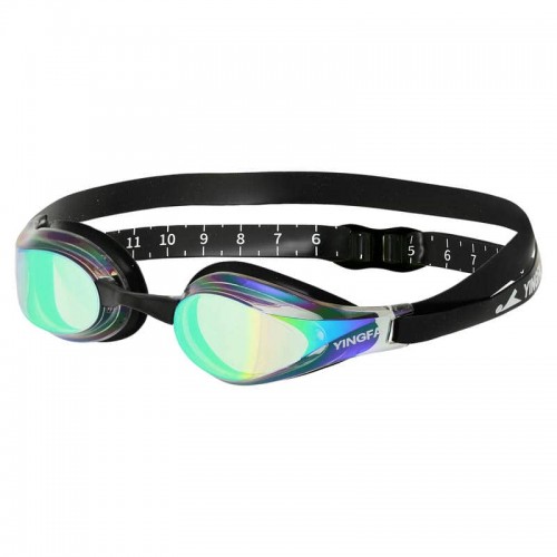 Окуляри для плавання дорослі райдужні лінзи Yingfa синій-чорний, код: Y510AF-V_BLBK
