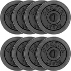 Набір дисків Maxxiva 8х1,25 кг, чорний, код: M-10085424-IN Набір дисків Maxxiva 8х1,25 кг, чорний, код: M-10085424-IN