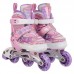 Роликові ковзани розсувні дитячі із захистом й шоломом у комплекті Banwei XS (27-30), бузковий-білий, код: BW-902-9_XSBU