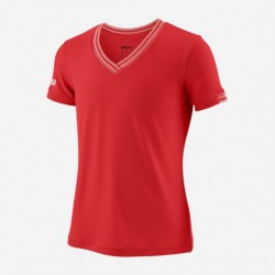 Футболка для тенісу дитяча Wilson jr Team V-neck S, червоний, код: 97512325639