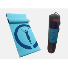 Комплект килимок для йоги з сумкою LiveUp Printed Yoga MAT + Bag, 1730x610x6 мм, блакитний, код: 2000033624011