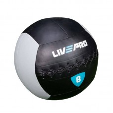М'яч для кросфіту LivePro Wall Ball 8 кг, чорний-сірий, код: 6951376100020