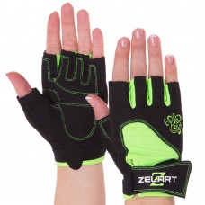 Рукавички для фітнесу Zelart S чорний-зелений, код: SB-161728_SG