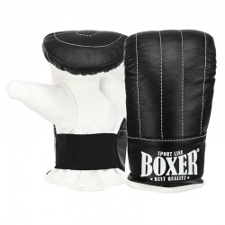 Снарядні рукавички шкіряні Boxer L, чорний, код: 2014_LBK-S52