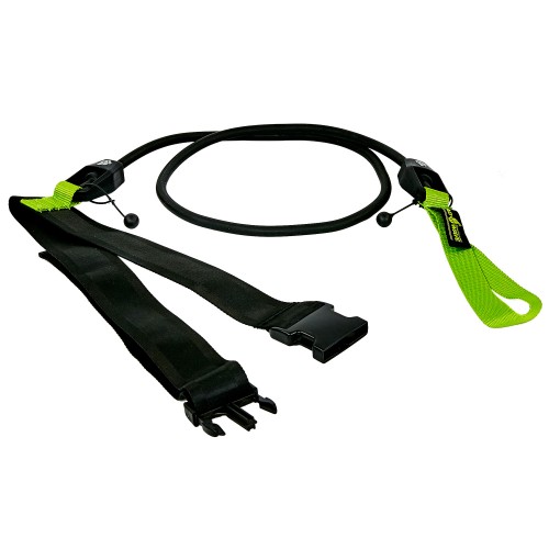 Пояс з еластичним тросом MadWave Short Belt 1,15 м, 3,6-10,8 кг, чорний-зелений, код: M077104_G