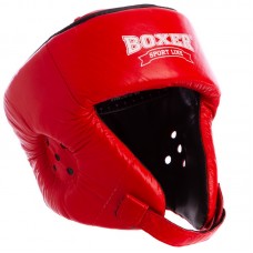 Шолом боксерський відкритий Boxer шкіряний L, червоний, код: 2029_LR-S52
