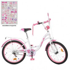 Велосипед дитячий Profi Kids Butterfly d=20, біло-малиновий, код: Y2025-MP
