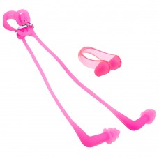 Беруші для плавання та затискач для носа PlayGame, рожевий, код: HN-4B-S52