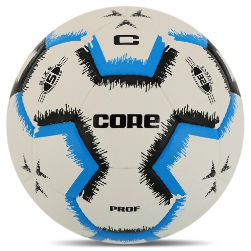 М"яч футбольний Core Prof №5 PU, білий-синій, код: FB-4147
