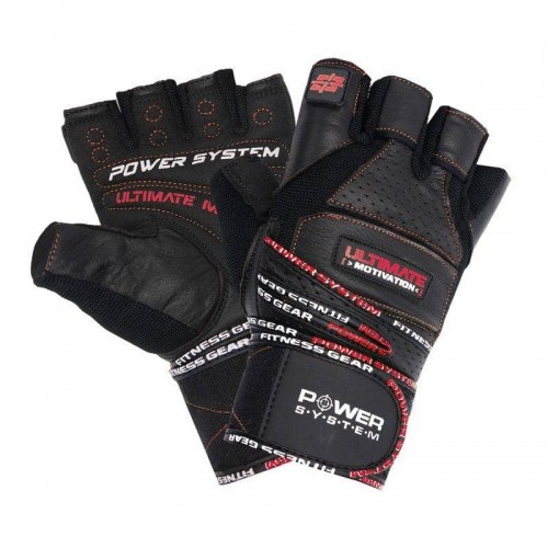 Рукавички для фітнесу Power System Ultimate Motivation Black/Red Line M, код: PS_2810_M_Black/Red-PP