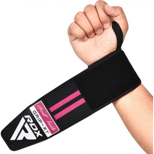 Бинти для зап"ясть (кистьові бинти) RDX Gym Wrist Wrap R11, чорний-рожевий, код: WAH-WR11BP
