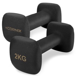 Гантелі вінілові Cornix Square 2x2 кг, чорний, код: XR-0407