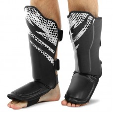 Захист гомілки та стопи Муай Тай, ММА, Кікбоксинг FitBox S, чорний-білий, код: BO-4997_SW Захист гомілки та стопи Муай Тай, ММА, Кікбоксинг FitBox S, чорний-білий, код: BO-4997_SW