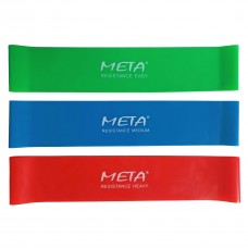 Набір резинок для фітнесу Meta Elastic Bands Set of 3 pcs 600х50 мм, зелений, синій, червоний, код: 080101514637