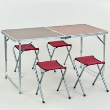 Набір для пікніка (стіл + 4стула) 8278 (р-р столу 60х120см, метал, ламін.ДСП), код: 8278-ZR
