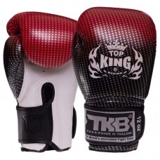 Рукавички боксерські  Top King Super Star шкіряні 12 унцій, чорний-червоний, код: TKBGSS-01_12R-S52