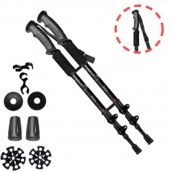 Трекінгові палиці PowerPlay Fika Black/Red 60-135 см (пара), код: PP_9106_FIKA_Bl/Red