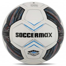 М"яч футбольний Soccermax №5 PU, білий-синій, код: FB-4193_WBL