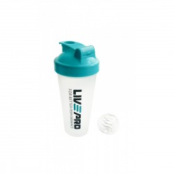 Шейкер спортивний LivePro Shake Bottle 600 мл, синій-білий, код: 6951376104325