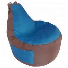 Крісло груша з кишенею Tia-Sport Люкскомфорт, оксфорд, 900х800 мм, блакитний-коричневий, код: sm-0430-7
