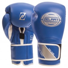 Рукавички боксерські Zelart PU 12 унцій, синій-срібний, код: BO-1361_12_BLGR-S52