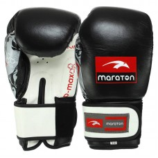 Боксерський набір 2в1 (рукавички та сумка) Maraton Dmax 12 унцій, чорний-білий, код: MRT-C4_12BKW