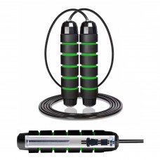 Скакалка швидкісна для кросфіту Cornix Speed Rope Classic з обтяженням, чорний-зелений, код: XR-0352