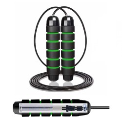 Скакалка швидкісна для кросфіту Cornix Speed Rope Classic з обтяженням, чорний-зелений, код: XR-0352