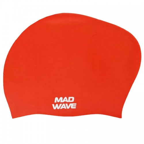 Шапочка для плавання силіконова на довге волосся для дорослих MadWave Long Hair червоний, код: M051101_R