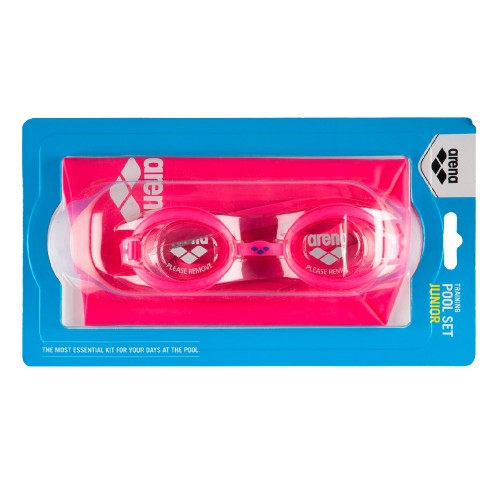 Комплект дитячий (окуляри+шапочка) Arena Pool JR Set фуксія-білий, код: 3468335124056
