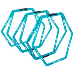 Сітка для розвитку координації гексагональна швидкісна драбина LiveUp 6 штук, синій, код: LP8612 Сітка для розвитку координації гексагональна швидкісна драбина LiveUp 6 штук, синій, код: LP8612