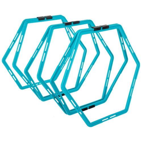Сітка для розвитку координації гексагональна швидкісна драбина LiveUp 6 штук, синій, код: LP8612