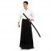 Одяг для Kendo, Iaido Aikido тренерувальний костюм Кендо, топи кендоги шани Хакама FitGo, розмір 2 (зріст 155-160см), білий-чорний, код: CO-8873_2