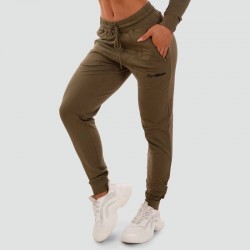 Спортивні штани жіночі GymBeam Olive XXL, оливковий, код: 8586024627451