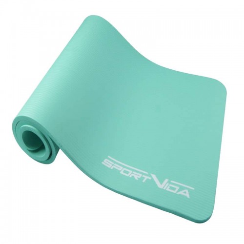 Килимок для йоги та фітнесу SportVida NBR Mint 1 см, код: SV-HK0067