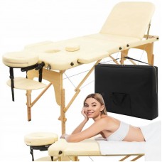 Масажний стіл складний 4Fizjo Massage Table+ Wood 2130х600х550-760 мм, бежевий, код: P-5907739318367